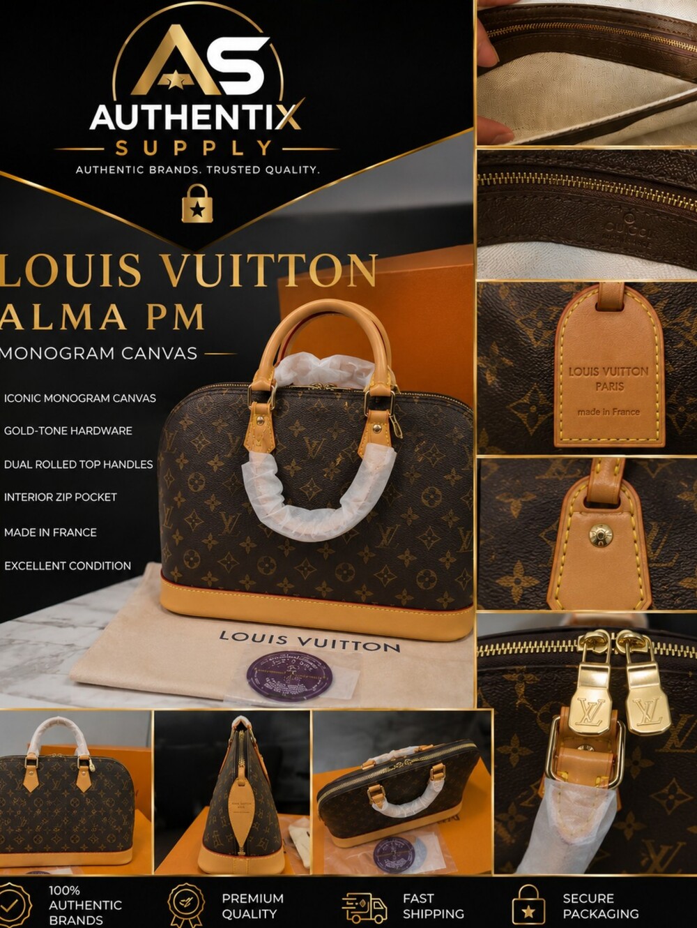Louis Vuitton Brown Monogram Alma BB Handbag